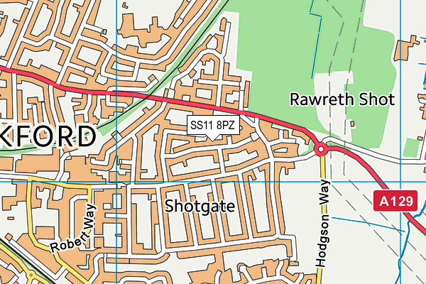 SS11 8PZ map - OS VectorMap District (Ordnance Survey) SS11 8PZ map - OS VectorMap District (Ordnance Survey)