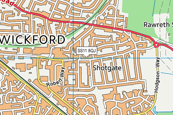 SS11 8QJ map - OS VectorMap District (Ordnance Survey) SS11 8QJ map - OS VectorMap District (Ordnance Survey)