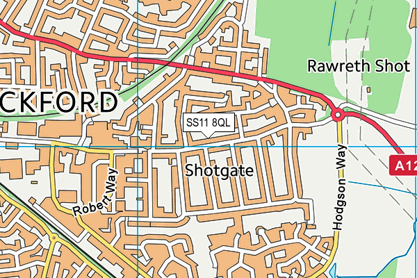 SS11 8QL map - OS VectorMap District (Ordnance Survey) SS11 8QL map - OS VectorMap District (Ordnance Survey)