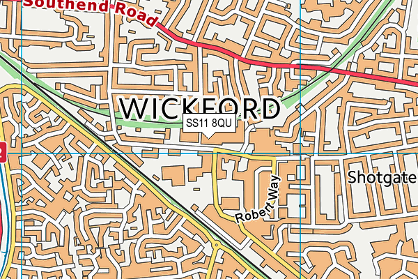 SS11 8QU map - OS VectorMap District (Ordnance Survey) SS11 8QU map - OS VectorMap District (Ordnance Survey)