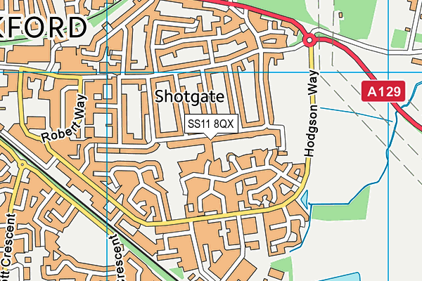 SS11 8QX map - OS VectorMap District (Ordnance Survey) SS11 8QX map - OS VectorMap District (Ordnance Survey)