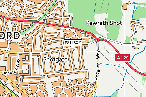 SS11 8QZ map - OS VectorMap District (Ordnance Survey) SS11 8QZ map - OS VectorMap District (Ordnance Survey)