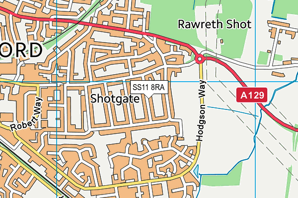SS11 8RA map - OS VectorMap District (Ordnance Survey) SS11 8RA map - OS VectorMap District (Ordnance Survey)