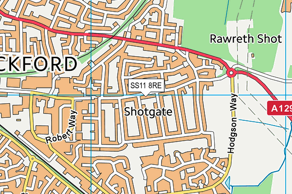 SS11 8RE map - OS VectorMap District (Ordnance Survey) SS11 8RE map - OS VectorMap District (Ordnance Survey)