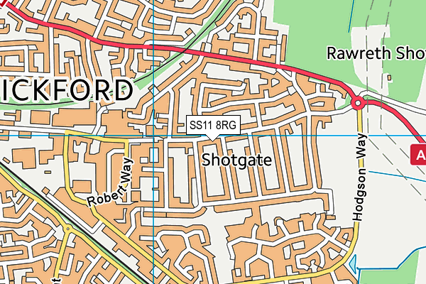 SS11 8RG map - OS VectorMap District (Ordnance Survey) SS11 8RG map - OS VectorMap District (Ordnance Survey)