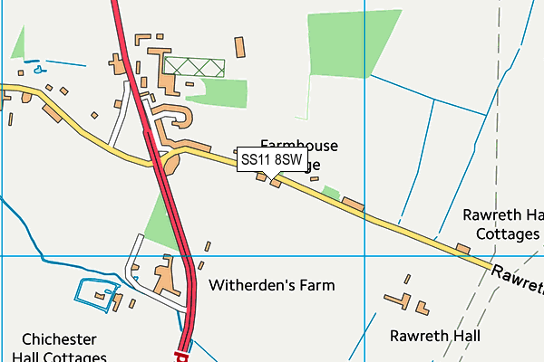SS11 8SW map - OS VectorMap District (Ordnance Survey)