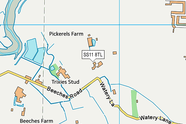 SS11 8TL map - OS VectorMap District (Ordnance Survey) SS11 8TL map - OS VectorMap District (Ordnance Survey)