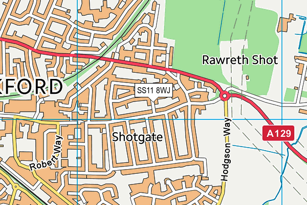 SS11 8WJ map - OS VectorMap District (Ordnance Survey)