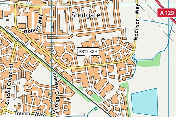 SS11 8XH map - OS VectorMap District (Ordnance Survey) SS11 8XH map - OS VectorMap District (Ordnance Survey)