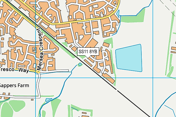 SS11 8YB map - OS VectorMap District (Ordnance Survey) SS11 8YB map - OS VectorMap District (Ordnance Survey)