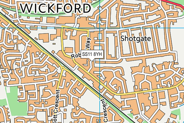 SS11 8YH map - OS VectorMap District (Ordnance Survey) SS11 8YH map - OS VectorMap District (Ordnance Survey)