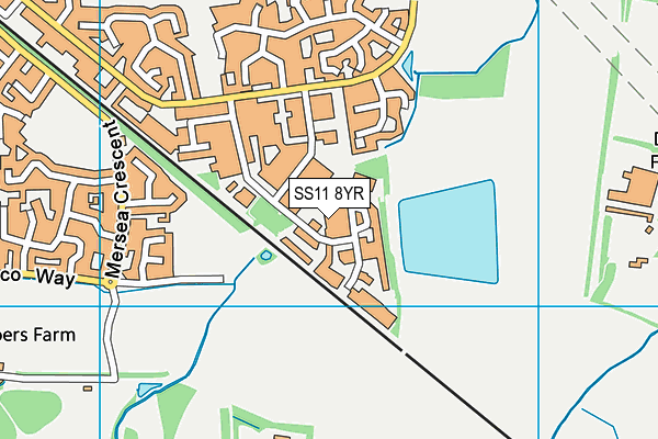 SS11 8YR map - OS VectorMap District (Ordnance Survey) SS11 8YR map - OS VectorMap District (Ordnance Survey)