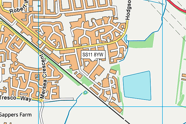 SS11 8YW map - OS VectorMap District (Ordnance Survey) SS11 8YW map - OS VectorMap District (Ordnance Survey)