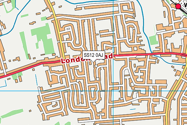SS12 0AJ map - OS VectorMap District (Ordnance Survey) SS12 0AJ map - OS VectorMap District (Ordnance Survey)