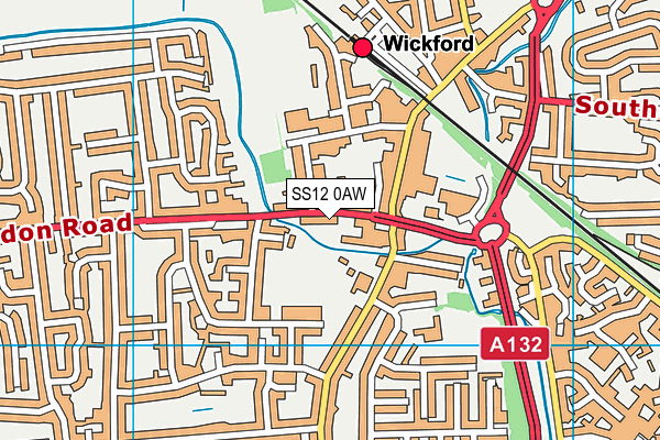 SS12 0AW map - OS VectorMap District (Ordnance Survey) SS12 0AW map - OS VectorMap District (Ordnance Survey)