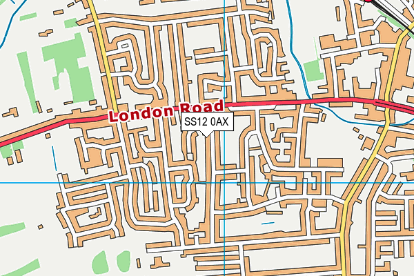 SS12 0AX map - OS VectorMap District (Ordnance Survey) SS12 0AX map - OS VectorMap District (Ordnance Survey)