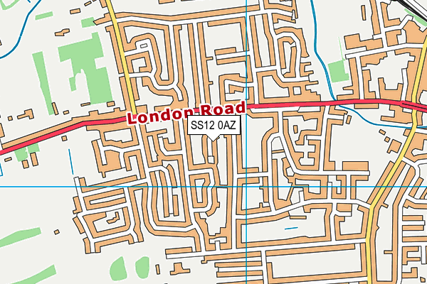 SS12 0AZ map - OS VectorMap District (Ordnance Survey) SS12 0AZ map - OS VectorMap District (Ordnance Survey)
