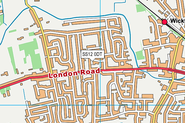 SS12 0DT map - OS VectorMap District (Ordnance Survey) SS12 0DT map - OS VectorMap District (Ordnance Survey)