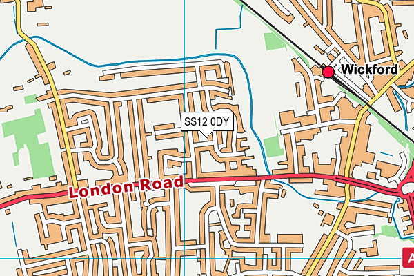 SS12 0DY map - OS VectorMap District (Ordnance Survey) SS12 0DY map - OS VectorMap District (Ordnance Survey)