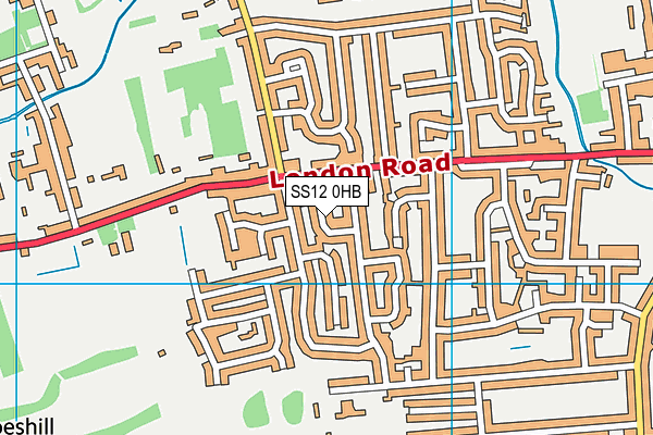 SS12 0HB map - OS VectorMap District (Ordnance Survey) SS12 0HB map - OS VectorMap District (Ordnance Survey)