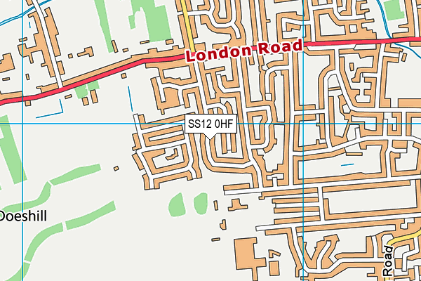 SS12 0HF map - OS VectorMap District (Ordnance Survey) SS12 0HF map - OS VectorMap District (Ordnance Survey)