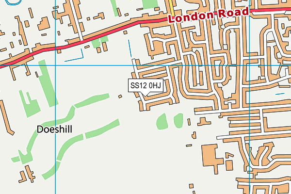 SS12 0HJ map - OS VectorMap District (Ordnance Survey) SS12 0HJ map - OS VectorMap District (Ordnance Survey)