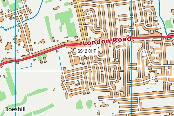 SS12 0HP map - OS VectorMap District (Ordnance Survey) SS12 0HP map - OS VectorMap District (Ordnance Survey)