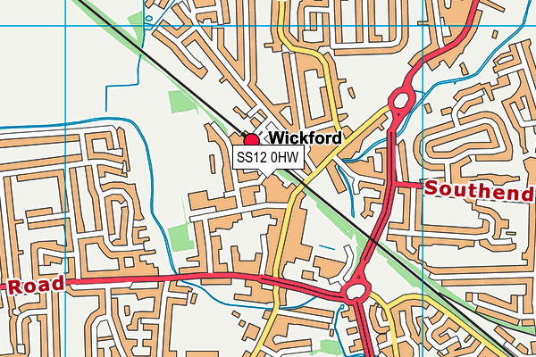 SS12 0HW map - OS VectorMap District (Ordnance Survey) SS12 0HW map - OS VectorMap District (Ordnance Survey)