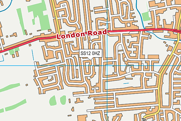 SS12 0HZ map - OS VectorMap District (Ordnance Survey) SS12 0HZ map - OS VectorMap District (Ordnance Survey)