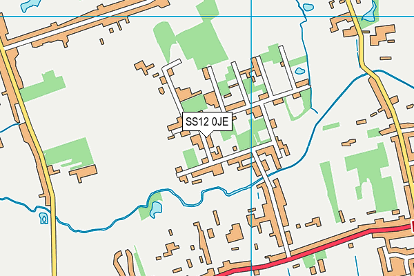 SS12 0JE map - OS VectorMap District (Ordnance Survey) SS12 0JE map - OS VectorMap District (Ordnance Survey)