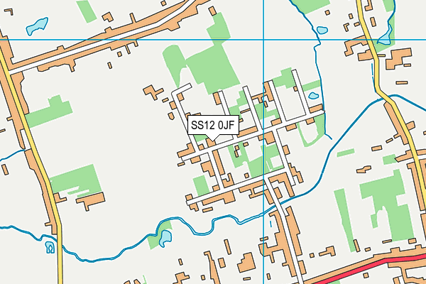 SS12 0JF map - OS VectorMap District (Ordnance Survey) SS12 0JF map - OS VectorMap District (Ordnance Survey)