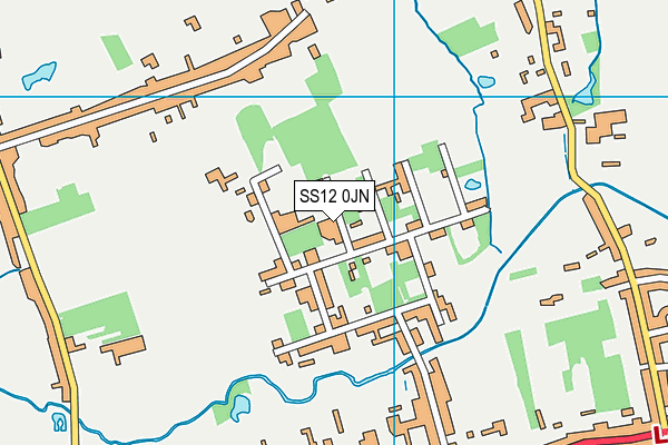 SS12 0JN map - OS VectorMap District (Ordnance Survey) SS12 0JN map - OS VectorMap District (Ordnance Survey)