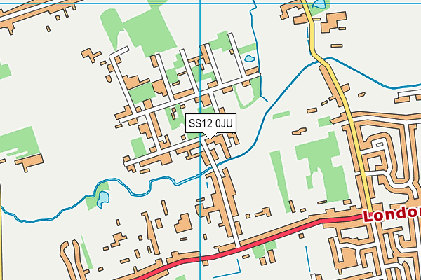 SS12 0JU map - OS VectorMap District (Ordnance Survey) SS12 0JU map - OS VectorMap District (Ordnance Survey)