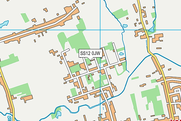 SS12 0JW map - OS VectorMap District (Ordnance Survey) SS12 0JW map - OS VectorMap District (Ordnance Survey)