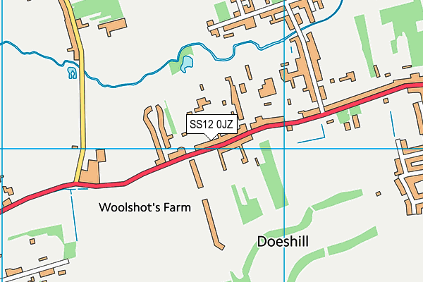 SS12 0JZ map - OS VectorMap District (Ordnance Survey) SS12 0JZ map - OS VectorMap District (Ordnance Survey)
