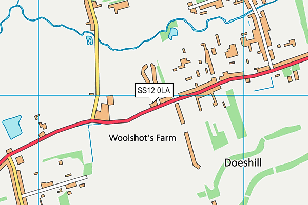 SS12 0LA map - OS VectorMap District (Ordnance Survey) SS12 0LA map - OS VectorMap District (Ordnance Survey)