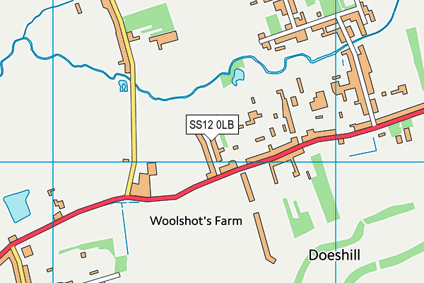 SS12 0LB map - OS VectorMap District (Ordnance Survey) SS12 0LB map - OS VectorMap District (Ordnance Survey)