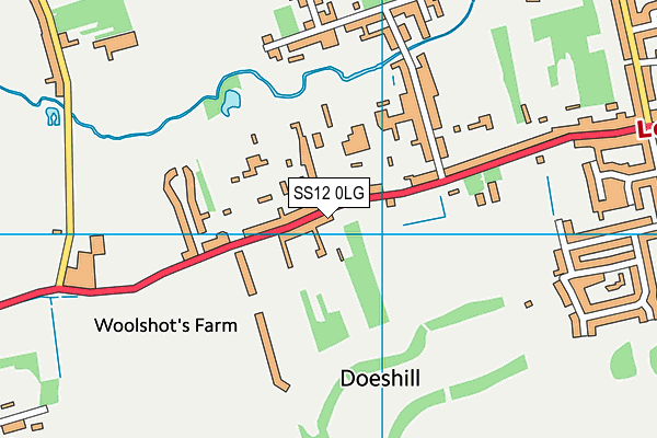 SS12 0LG map - OS VectorMap District (Ordnance Survey) SS12 0LG map - OS VectorMap District (Ordnance Survey)