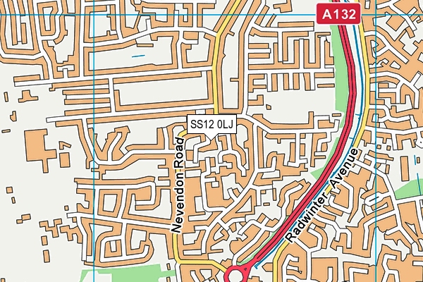 SS12 0LJ map - OS VectorMap District (Ordnance Survey) SS12 0LJ map - OS VectorMap District (Ordnance Survey)