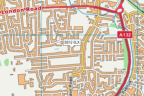 SS12 0LX map - OS VectorMap District (Ordnance Survey) SS12 0LX map - OS VectorMap District (Ordnance Survey)