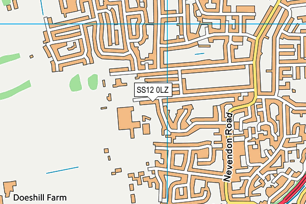 SS12 0LZ map - OS VectorMap District (Ordnance Survey) SS12 0LZ map - OS VectorMap District (Ordnance Survey)