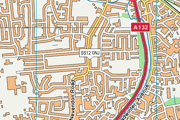 SS12 0NJ map - OS VectorMap District (Ordnance Survey) SS12 0NJ map - OS VectorMap District (Ordnance Survey)