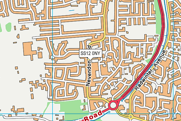 SS12 0NY map - OS VectorMap District (Ordnance Survey) SS12 0NY map - OS VectorMap District (Ordnance Survey)