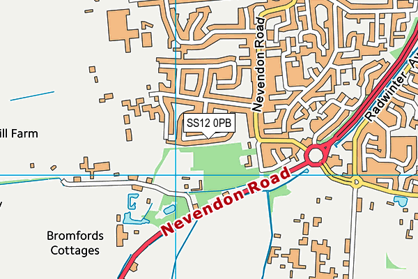 SS12 0PB map - OS VectorMap District (Ordnance Survey) SS12 0PB map - OS VectorMap District (Ordnance Survey)