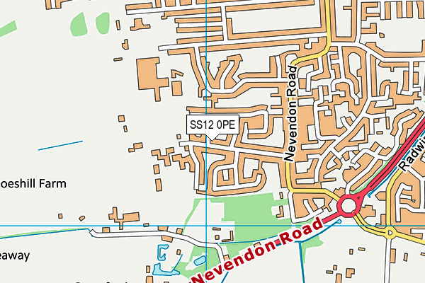 SS12 0PE map - OS VectorMap District (Ordnance Survey) SS12 0PE map - OS VectorMap District (Ordnance Survey)