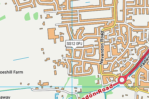SS12 0PJ map - OS VectorMap District (Ordnance Survey) SS12 0PJ map - OS VectorMap District (Ordnance Survey)