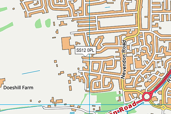 SS12 0PL map - OS VectorMap District (Ordnance Survey) SS12 0PL map - OS VectorMap District (Ordnance Survey)