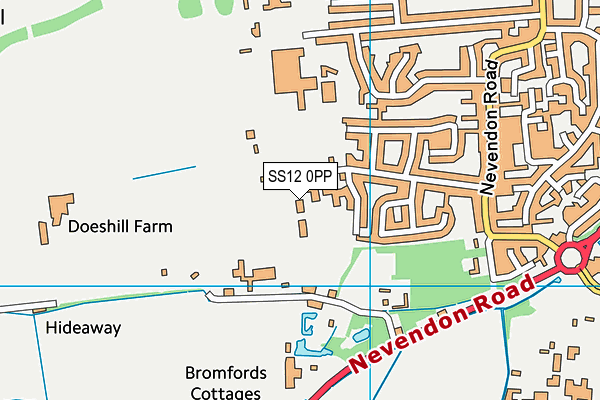 SS12 0PP map - OS VectorMap District (Ordnance Survey) SS12 0PP map - OS VectorMap District (Ordnance Survey)