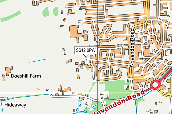 SS12 0PW map - OS VectorMap District (Ordnance Survey) SS12 0PW map - OS VectorMap District (Ordnance Survey)