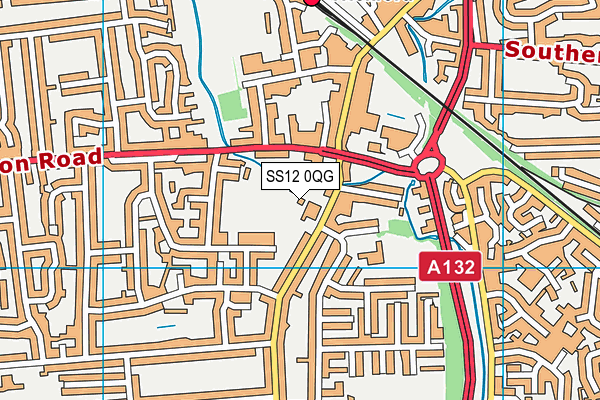 SS12 0QG map - OS VectorMap District (Ordnance Survey) SS12 0QG map - OS VectorMap District (Ordnance Survey)